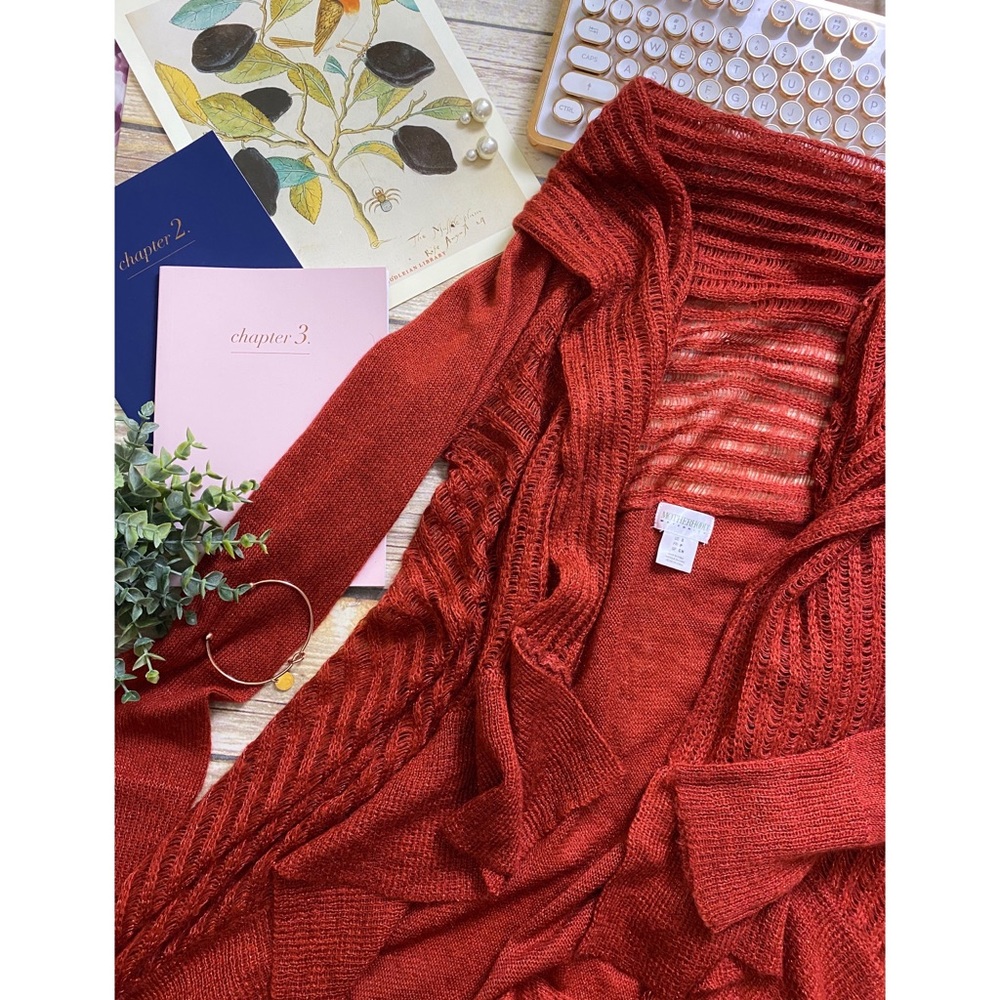 MOTHERHOOD MATERNITY Boho Rust Red Knit Cardigan
